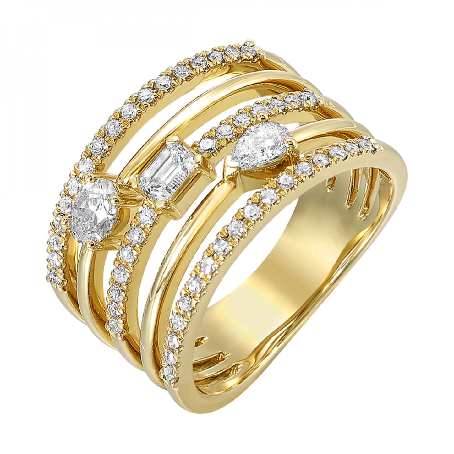 Yellow Gold Diamond Boho Ring